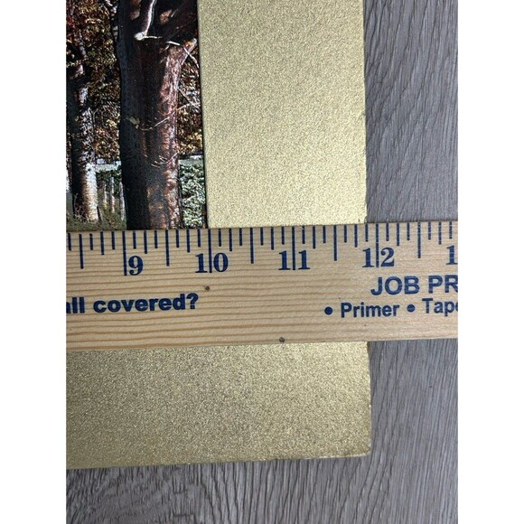 Vintage Silvery Fantasy Foil Engraving Print Fall Leaves Autumn Trees USA - Picture 13 of 13